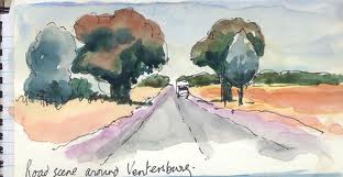 aquarelles dans carnet