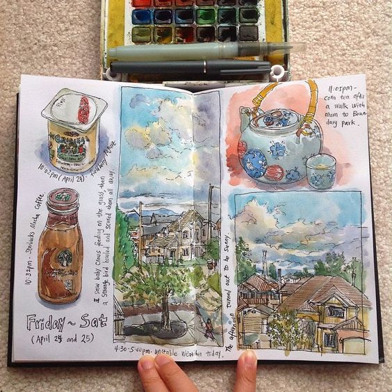 Faire son carnet de voyage à l'aquarelle 